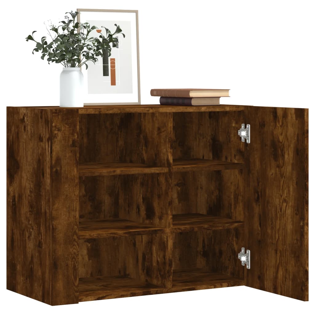 Armoire murale chêne fumé 75x35x60 cm bois d'ingénierie - XIOS