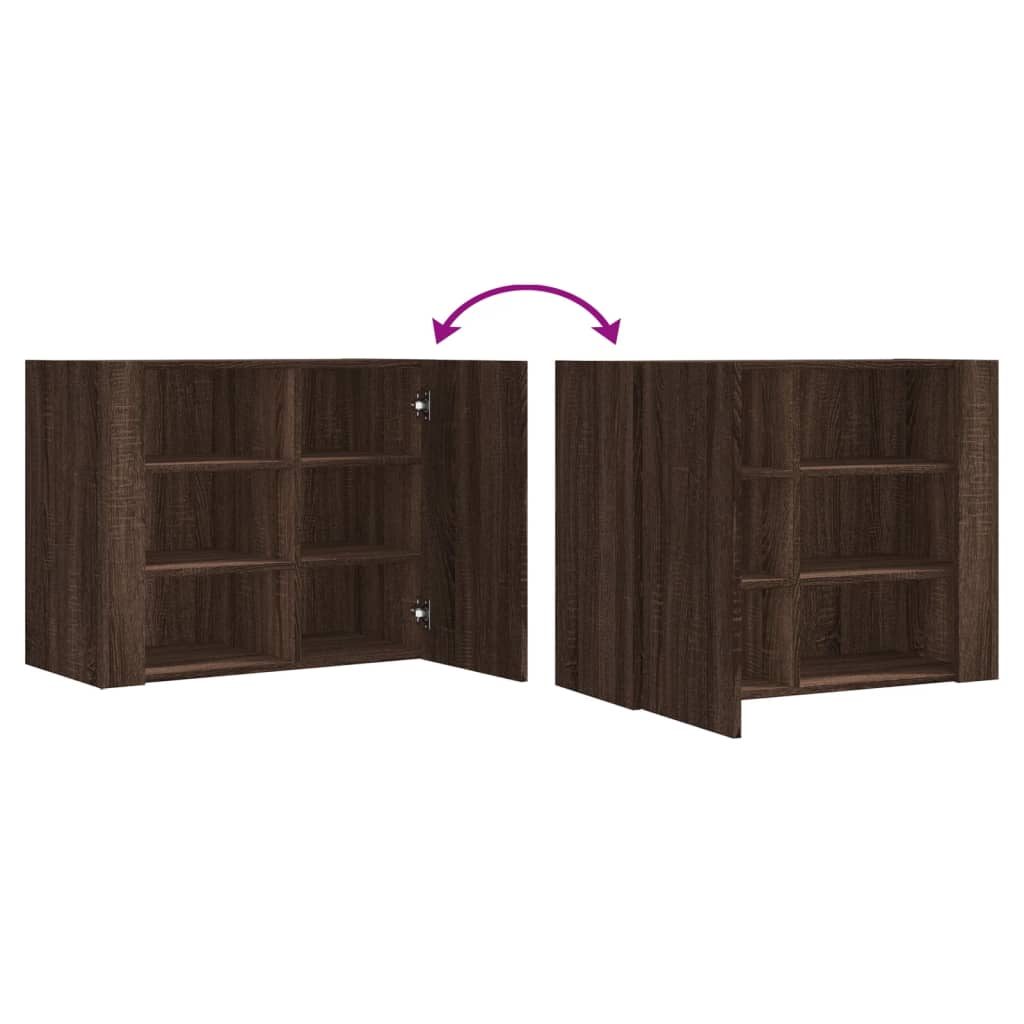 Armoire murale chêne marron 75x35x60 cm bois d'ingénierie - XIOS