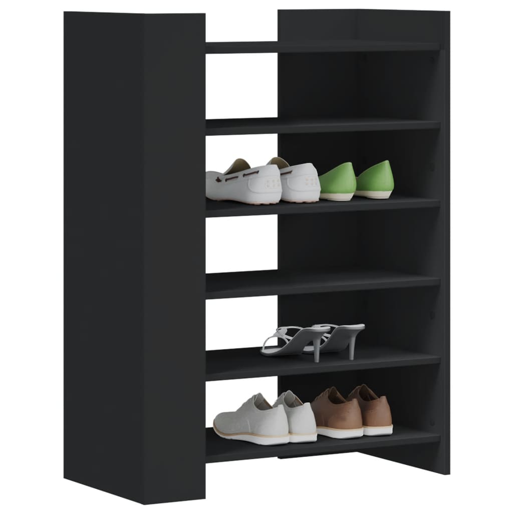 Armoire à chaussures noir 74,5x37,5x100 cm bois d'ingénierie - XIOS