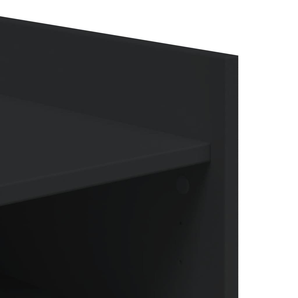 Armoire à chaussures noir 74,5x37,5x100 cm bois d'ingénierie - XIOS