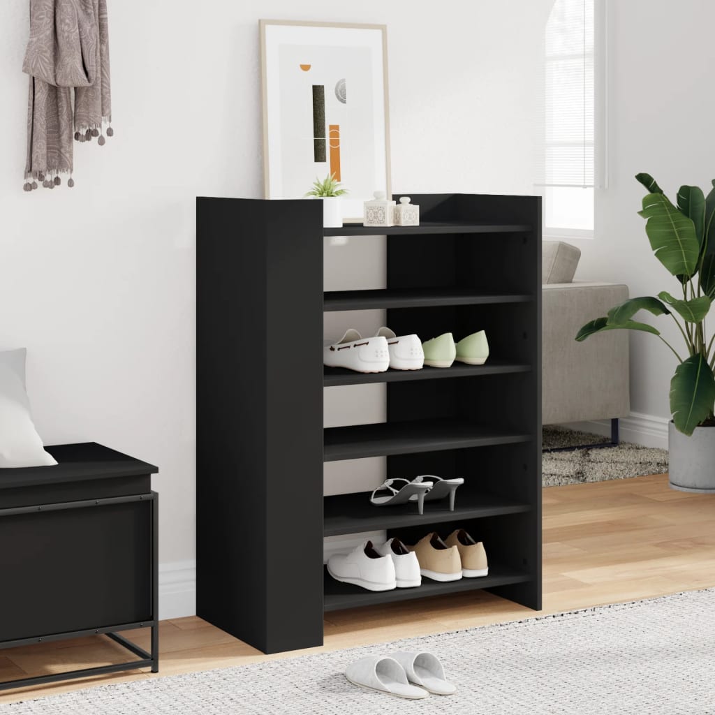 Armoire à chaussures noir 74,5x37,5x100 cm bois d'ingénierie - XIOS