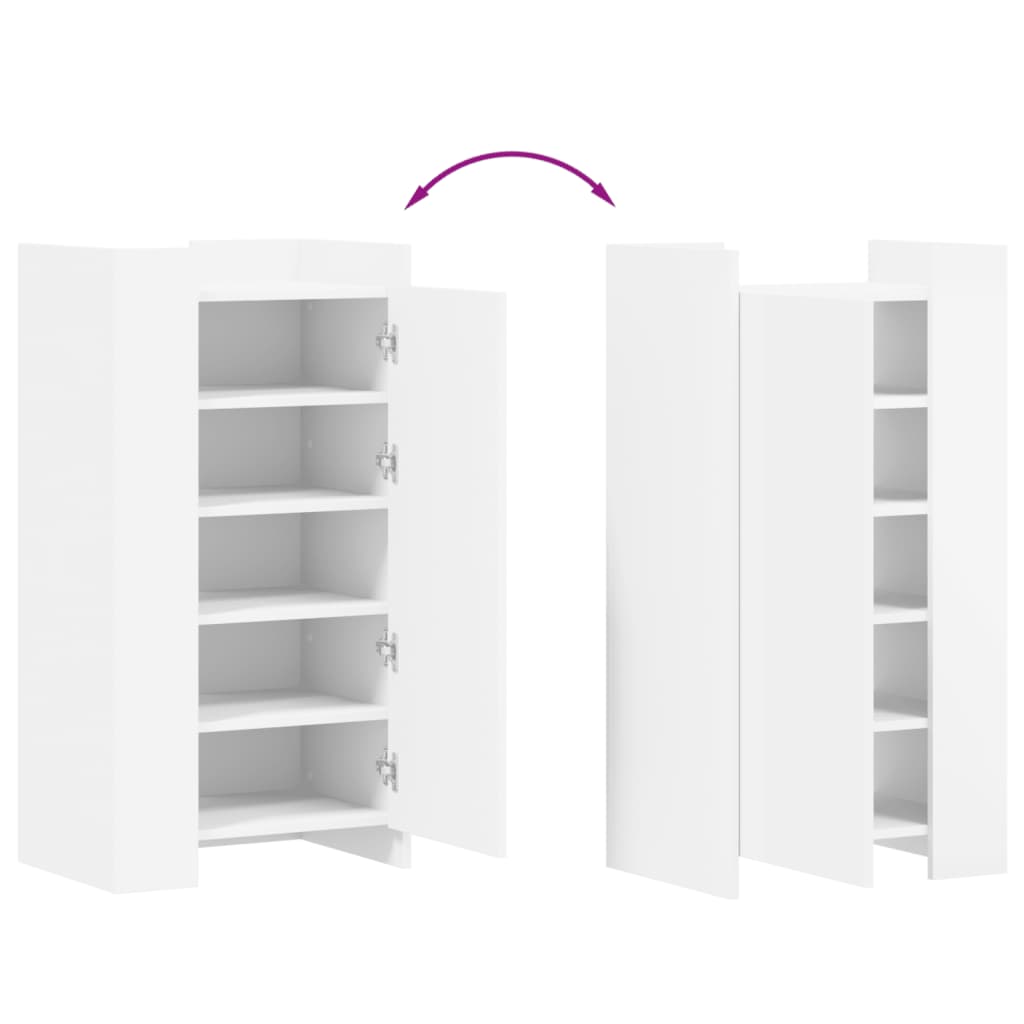 Armoire à chaussures blanc 52x37,5x100 cm bois d'ingénierie - XIOS