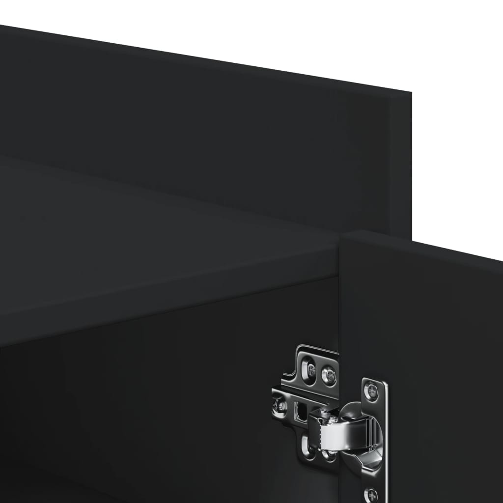 Armoire à chaussures noir 52x37,5x100 cm bois d'ingénierie - XIOS