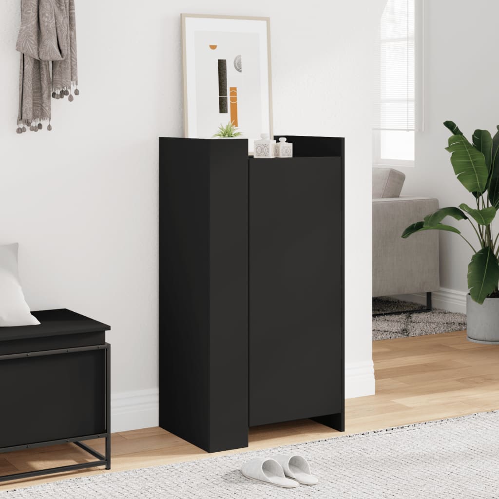 Armoire à chaussures noir 52x37,5x100 cm bois d'ingénierie - XIOS