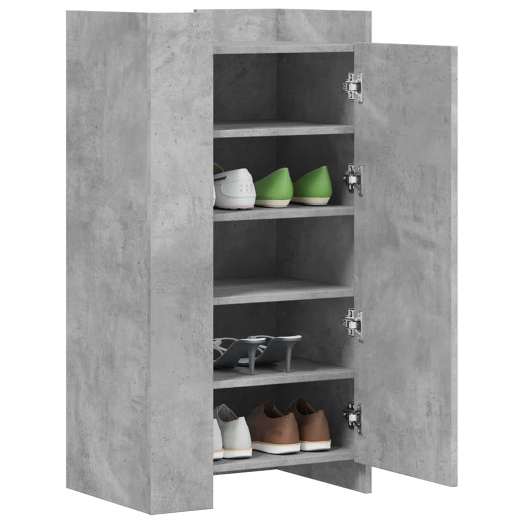 Armoire à chaussures gris béton 52x37,5x100cm bois d'ingénierie - XIOS