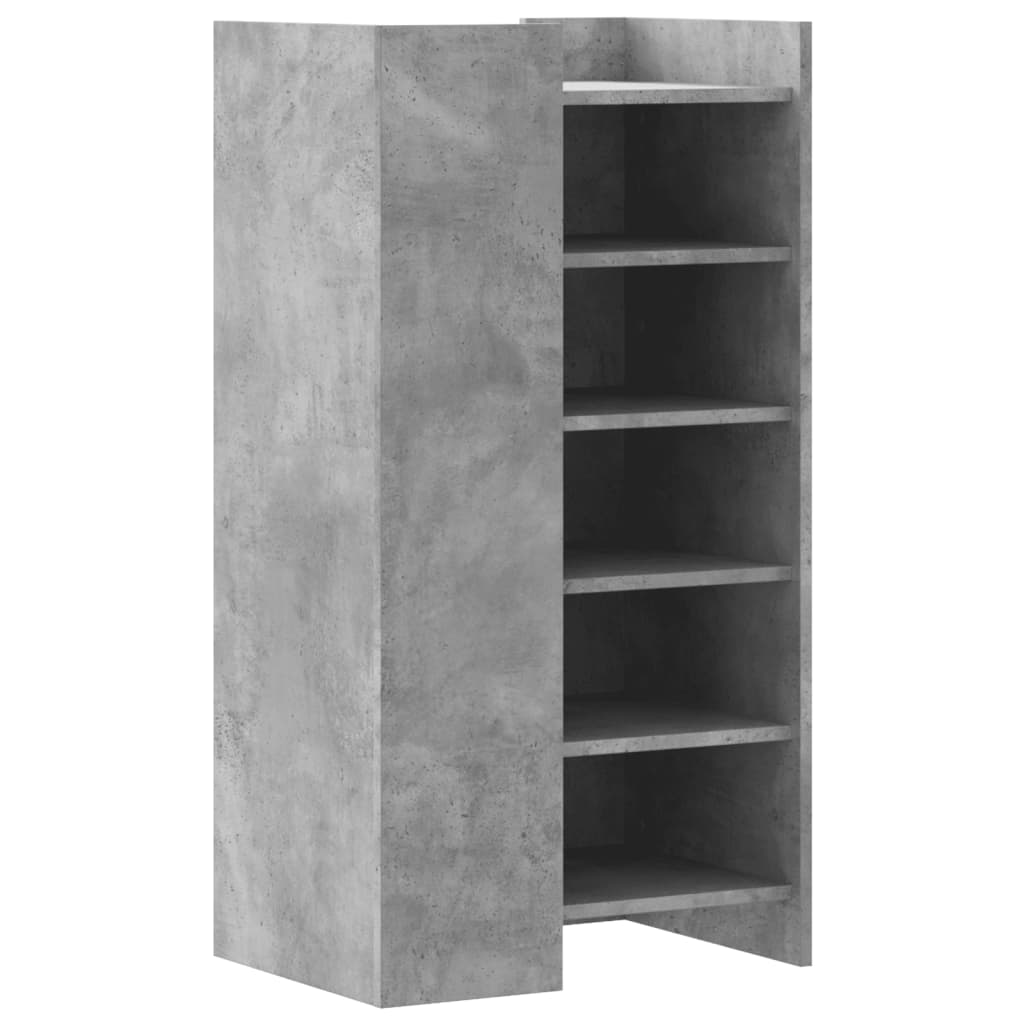 Armoire à chaussures gris béton 52x37,5x100cm bois d'ingénierie - XIOS