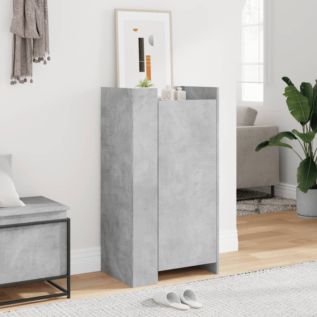 Armoire à chaussures gris béton 52x37,5x100cm bois d'ingénierie - XIOS