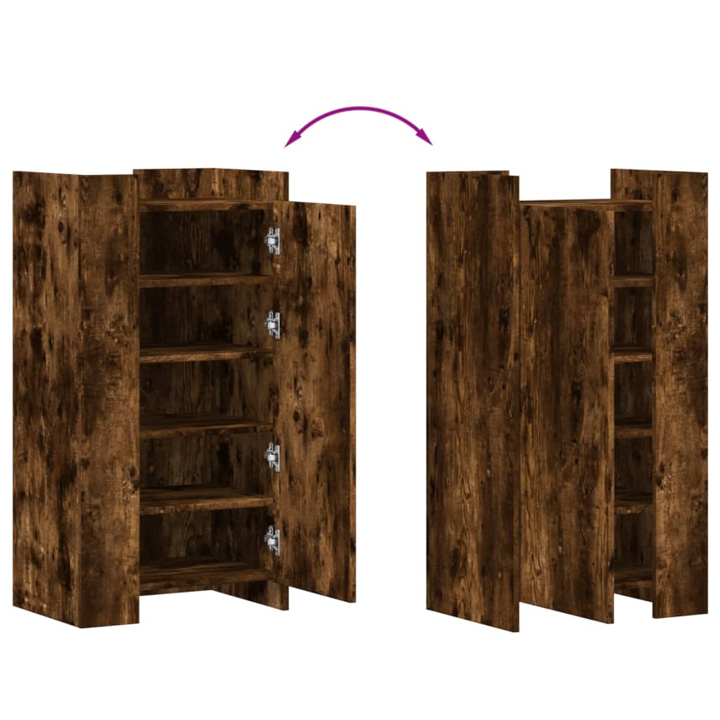 Armoire à chaussures chêne fumé 52x37,5x100cm bois d'ingénierie - XIOS