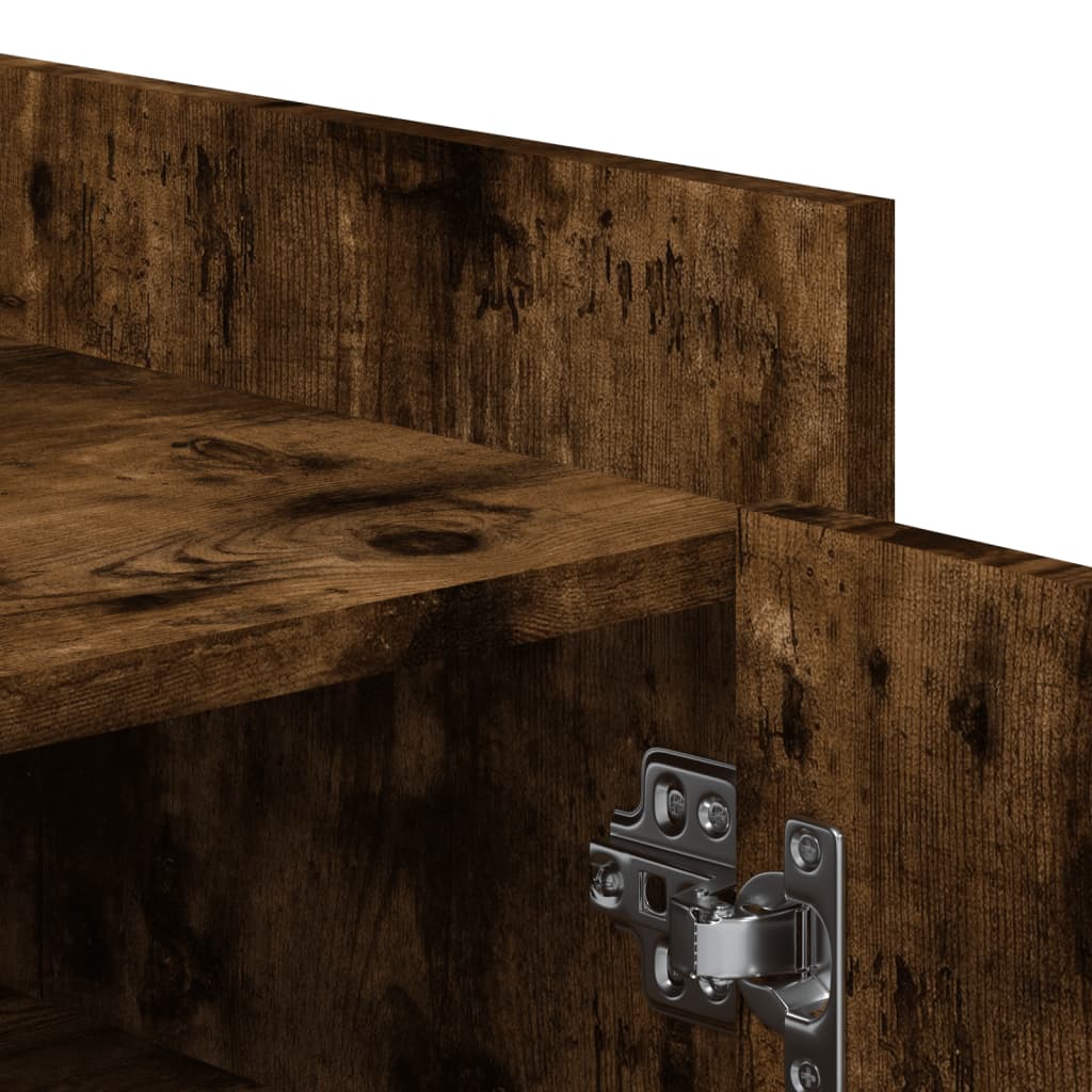 Armoire à chaussures chêne fumé 52x37,5x100cm bois d'ingénierie - XIOS