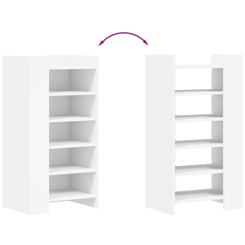 Armoire à chaussures blanc 52x37,5x100 cm bois d'ingénierie - XIOS