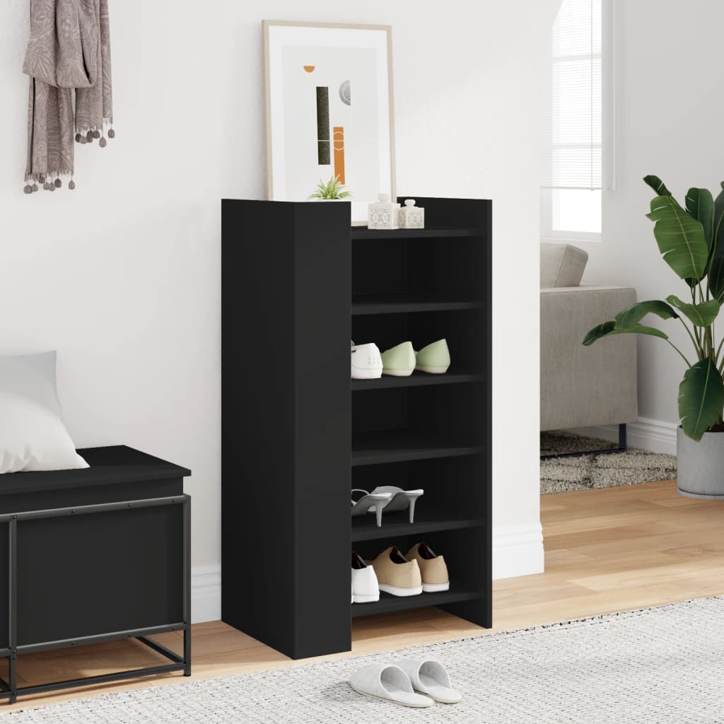 Armoire à chaussures noir 52x37,5x100 cm bois d'ingénierie - XIOS
