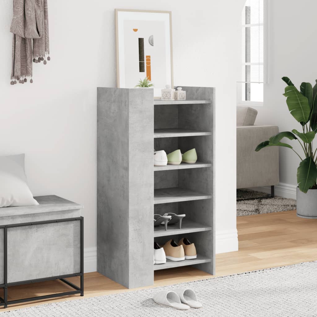 Armoire à chaussures gris béton 52x37,5x100cm bois d'ingénierie - XIOS