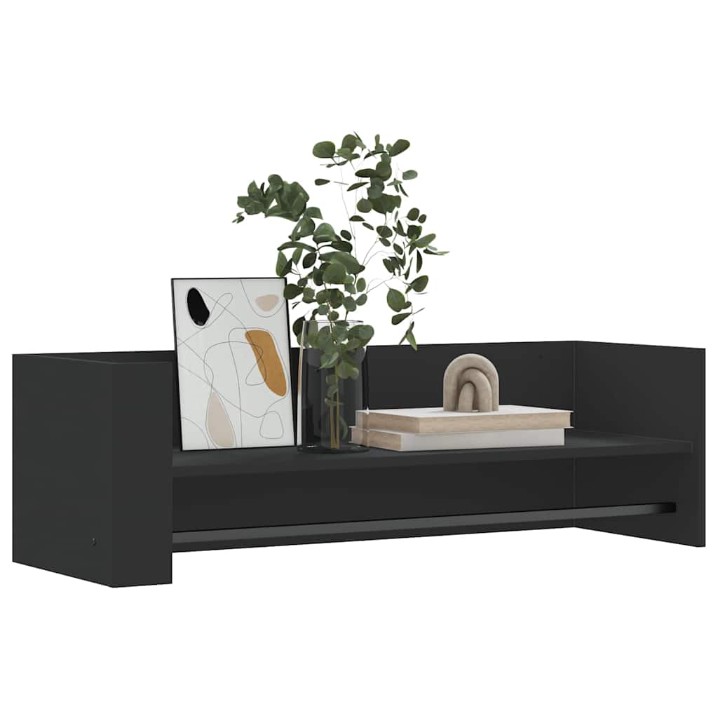 Étagère murale noir 100x35x30,5 cm bois d'ingénierie