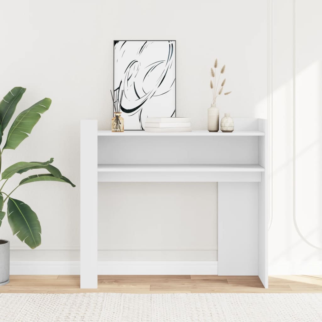 Table console blanc 100x35x90 cm bois d’ingénierie - XIOS