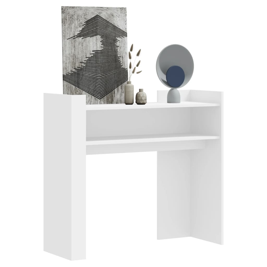 Table console blanc 100x35x90 cm bois d’ingénierie - XIOS