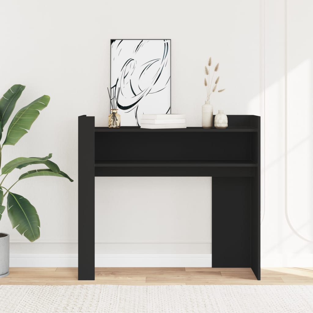 Table console noir 100x35x90 cm bois d'ingénierie - XIOS