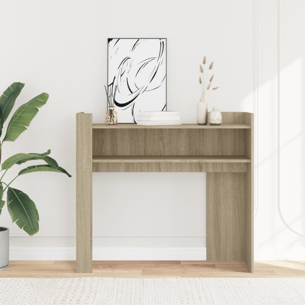 Table console chêne sonoma 100x35x90 cm bois d'ingénierie - XIOS