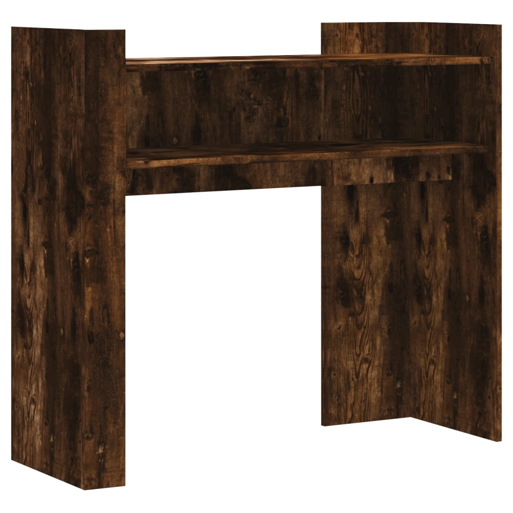 Table console chêne fumé 100x35x90 cm bois d'ingénierie - XIOS