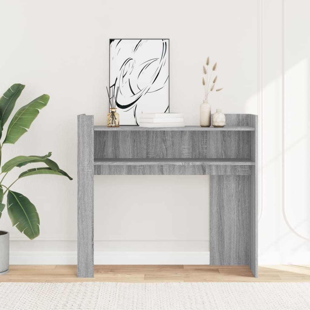 Table console sonoma gris 100x35x90 cm bois d'ingénierie - XIOS