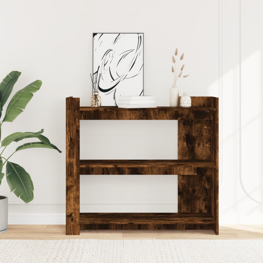 Table console chêne fumé 100x35x90 cm bois d'ingénierie - XIOS