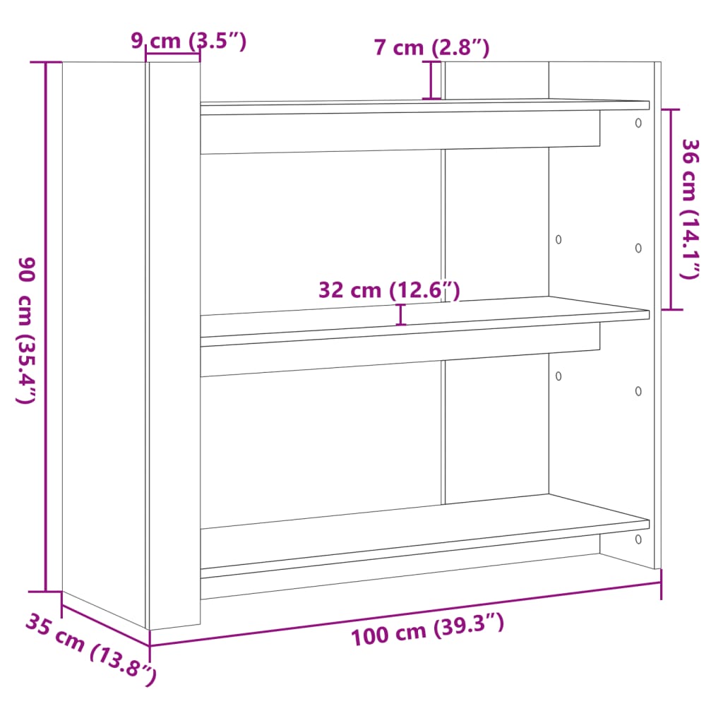 Table console chêne fumé 100x35x90 cm bois d'ingénierie - XIOS