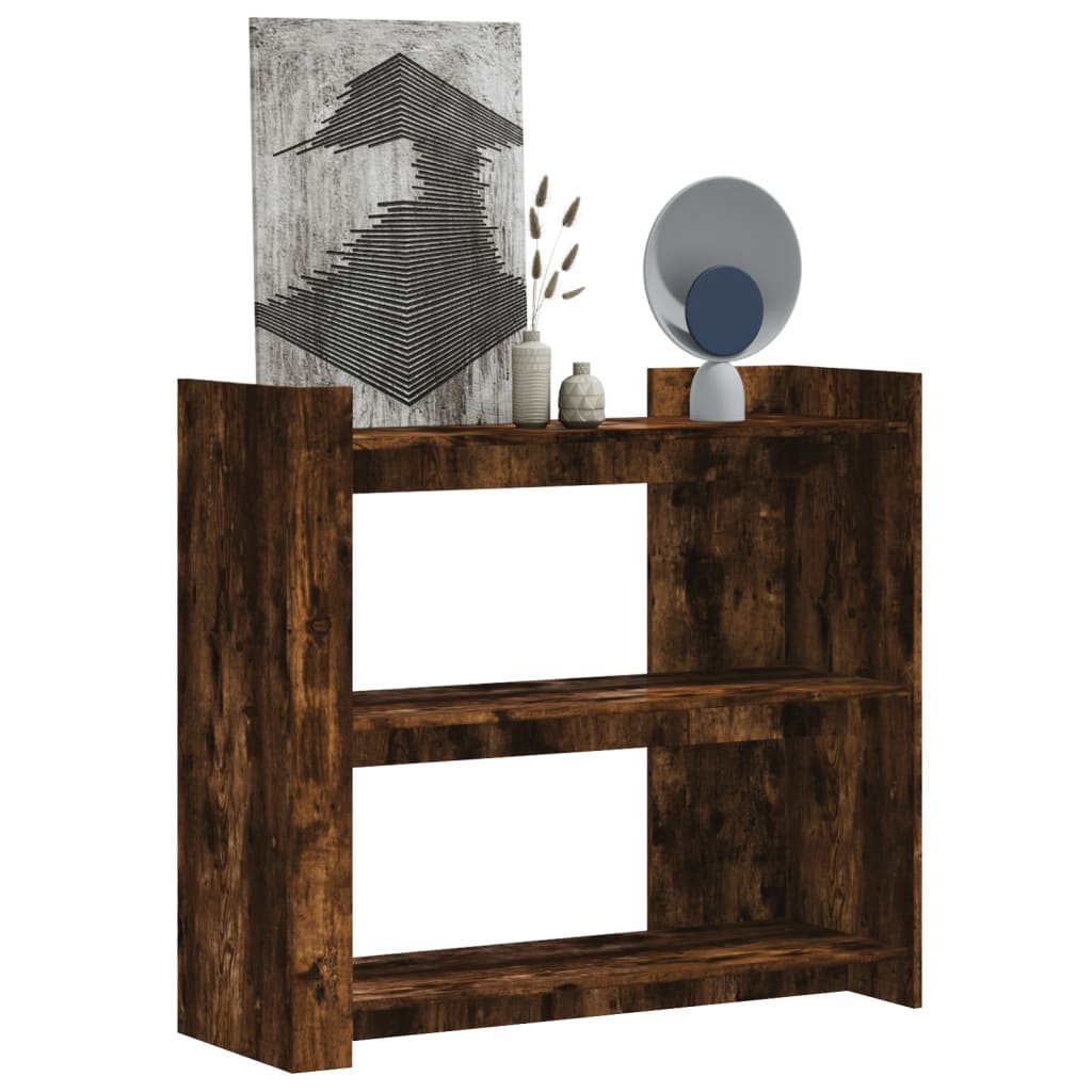 Table console chêne fumé 100x35x90 cm bois d'ingénierie - XIOS