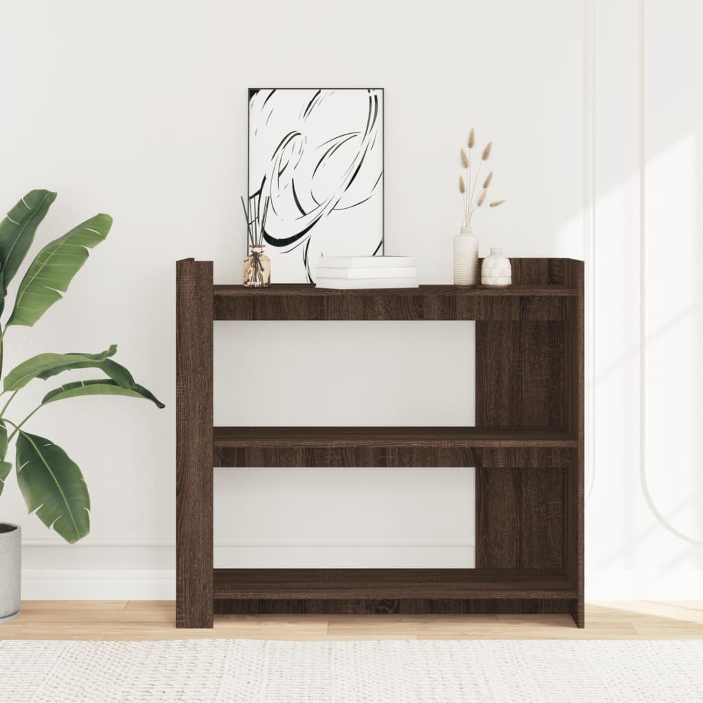 Table console chêne marron 100x35x90 cm bois d'ingénierie - XIOS