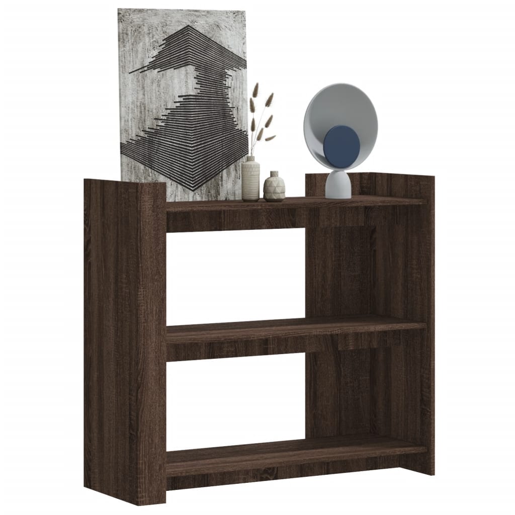 Table console chêne marron 100x35x90 cm bois d'ingénierie - XIOS