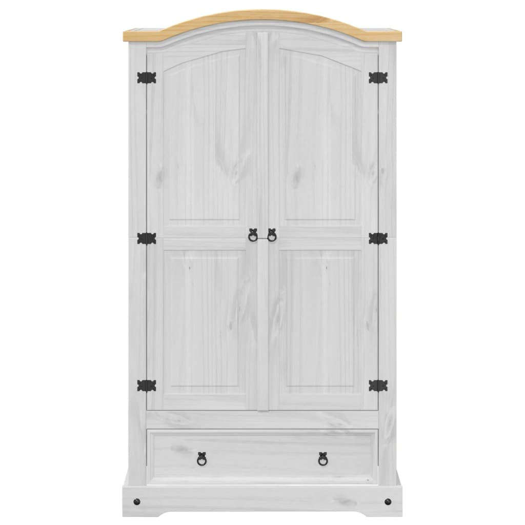 Garde-robe Corona blanc 102x52x186 cm bois de pin massif XIOS