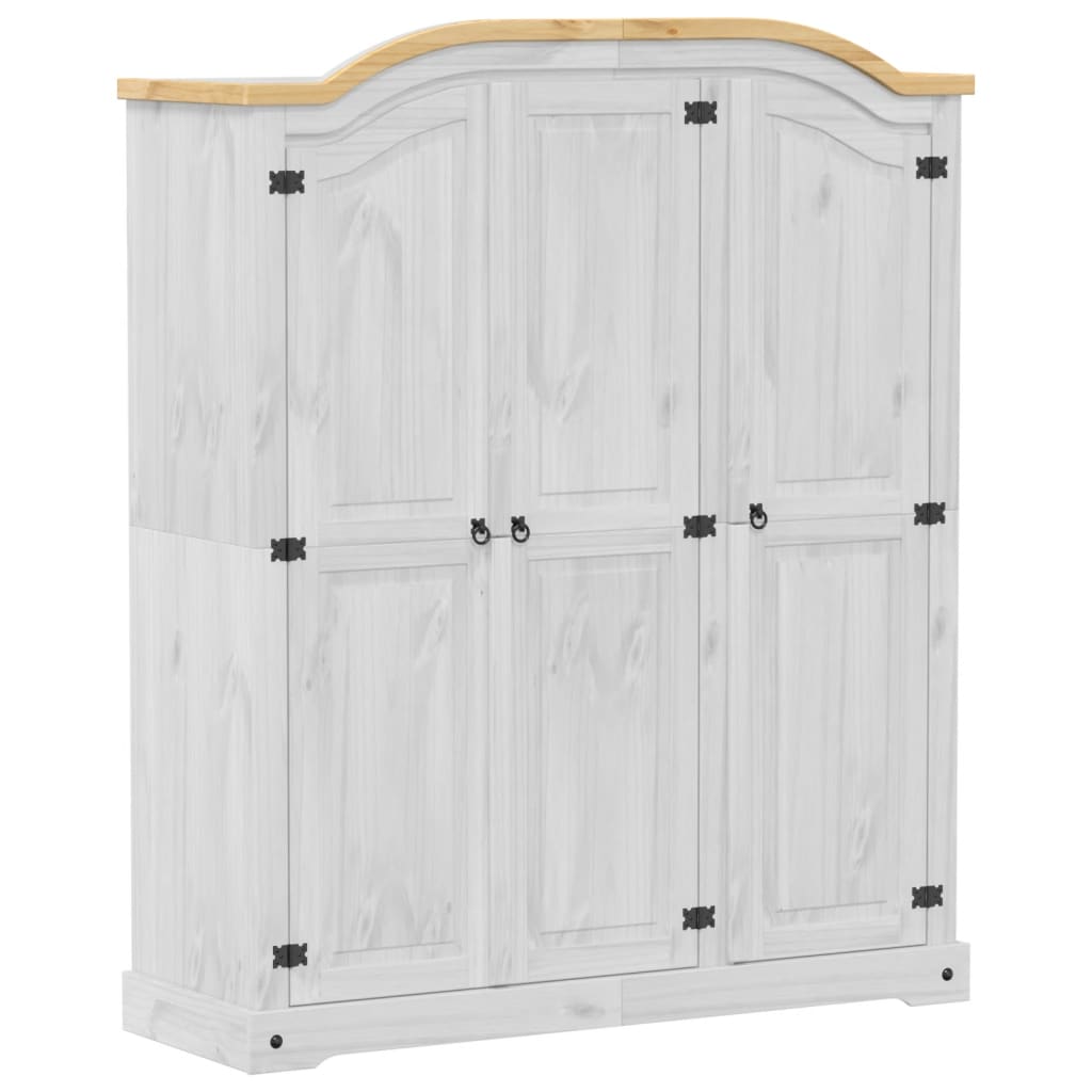 Garde-robe Corona blanc 151,5x52x186 cm bois de pin massif - XIOS