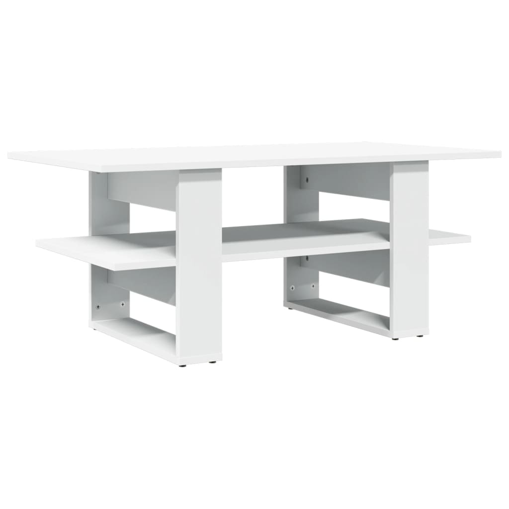 Table basse blanc 102x55x42 cm bois d'ingénierie - XIOS