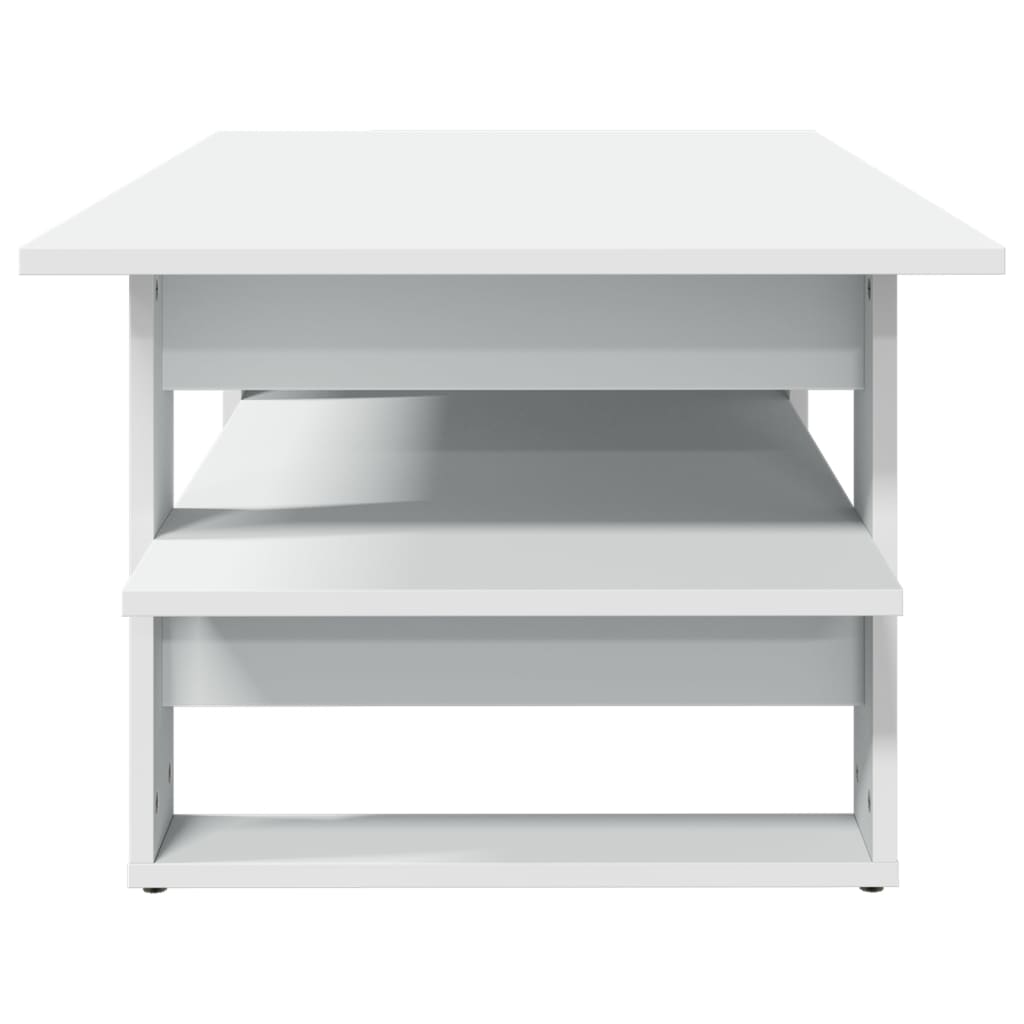 Table basse blanc 102x55x42 cm bois d'ingénierie - XIOS