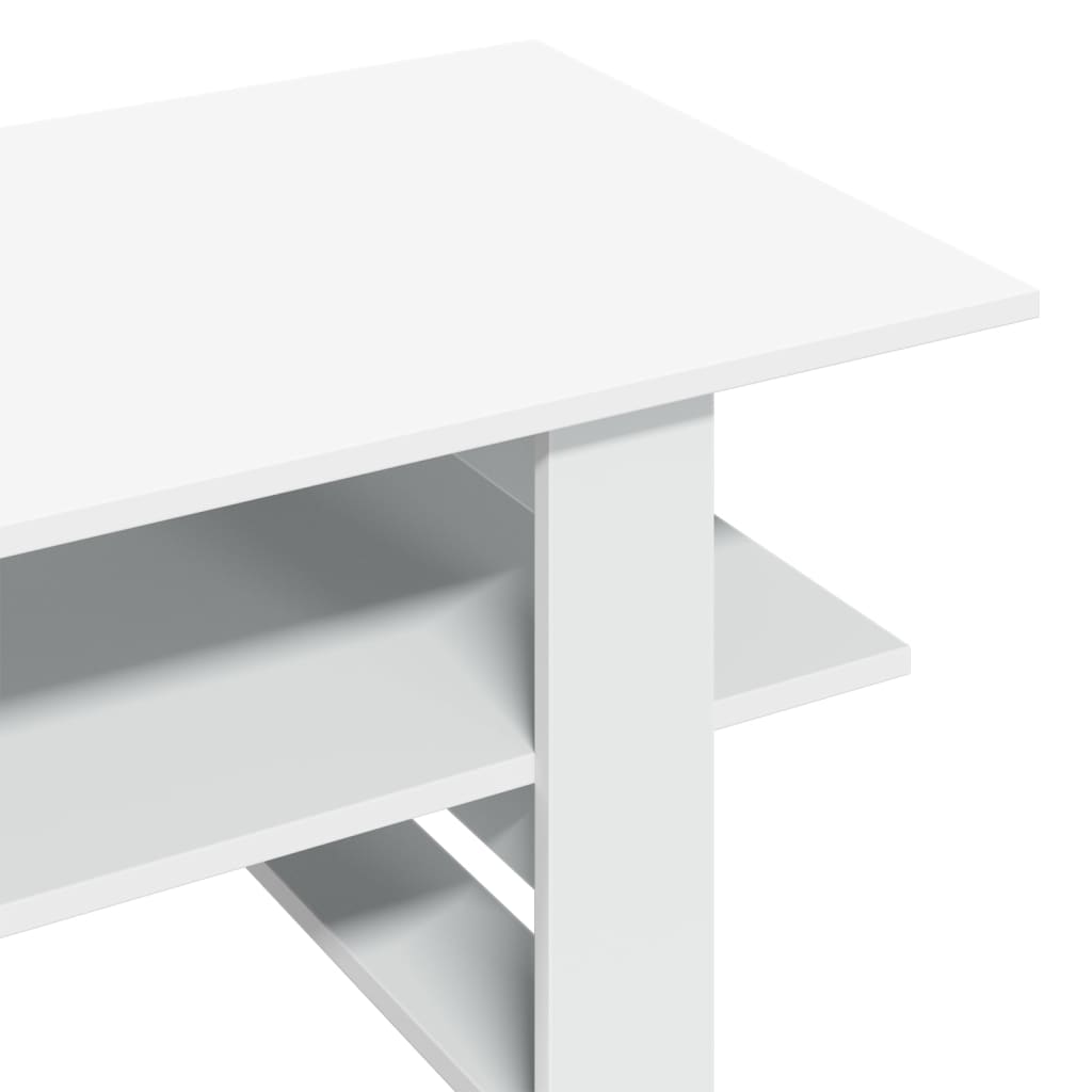 Table basse blanc 102x55x42 cm bois d'ingénierie - XIOS