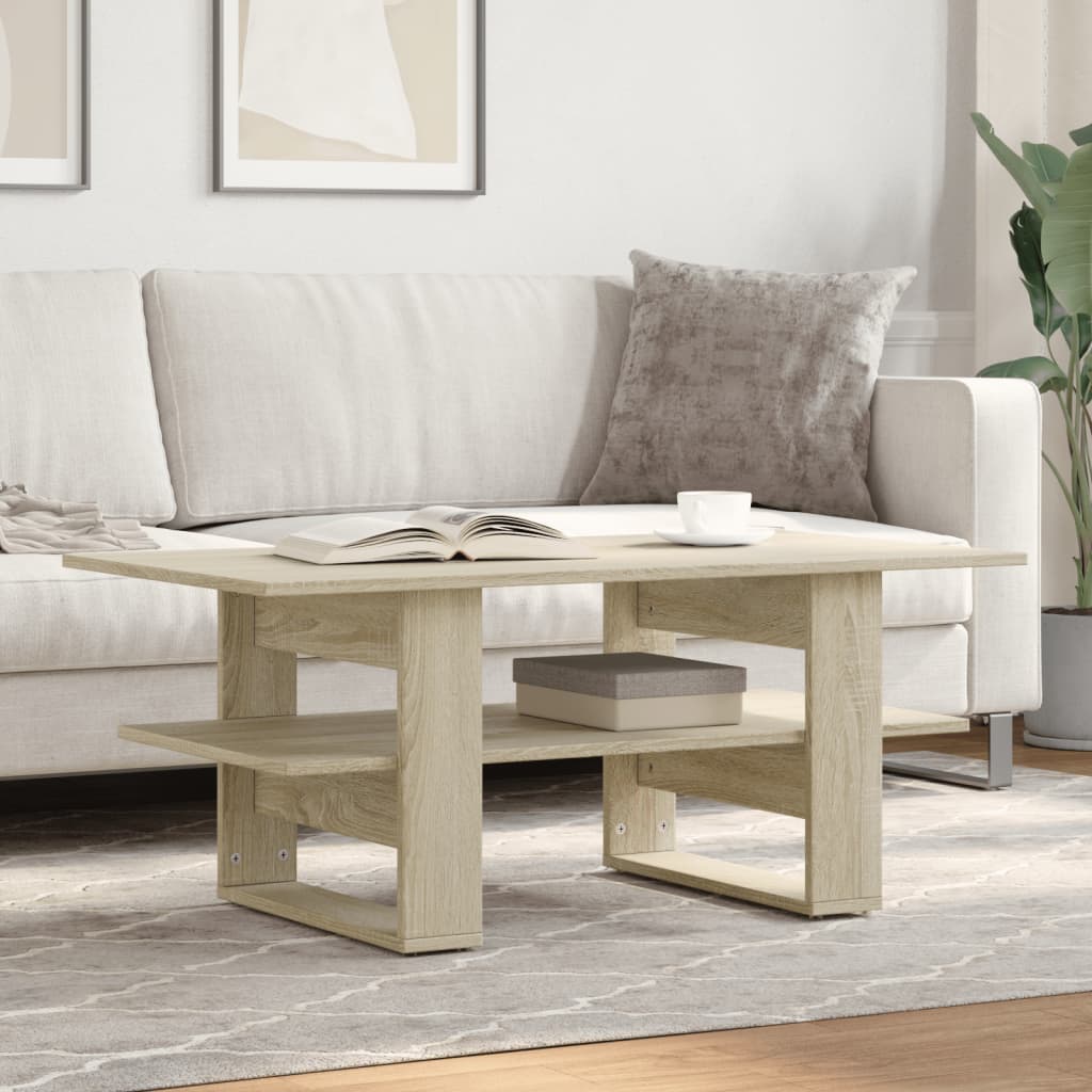 Table basse chêne sonoma 102x55x42 cm bois d'ingénierie - XIOS