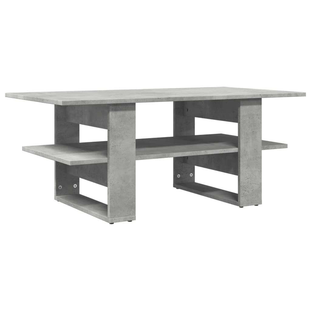 Table basse gris béton 102x55x42 cm bois d'ingénierie - XIOS