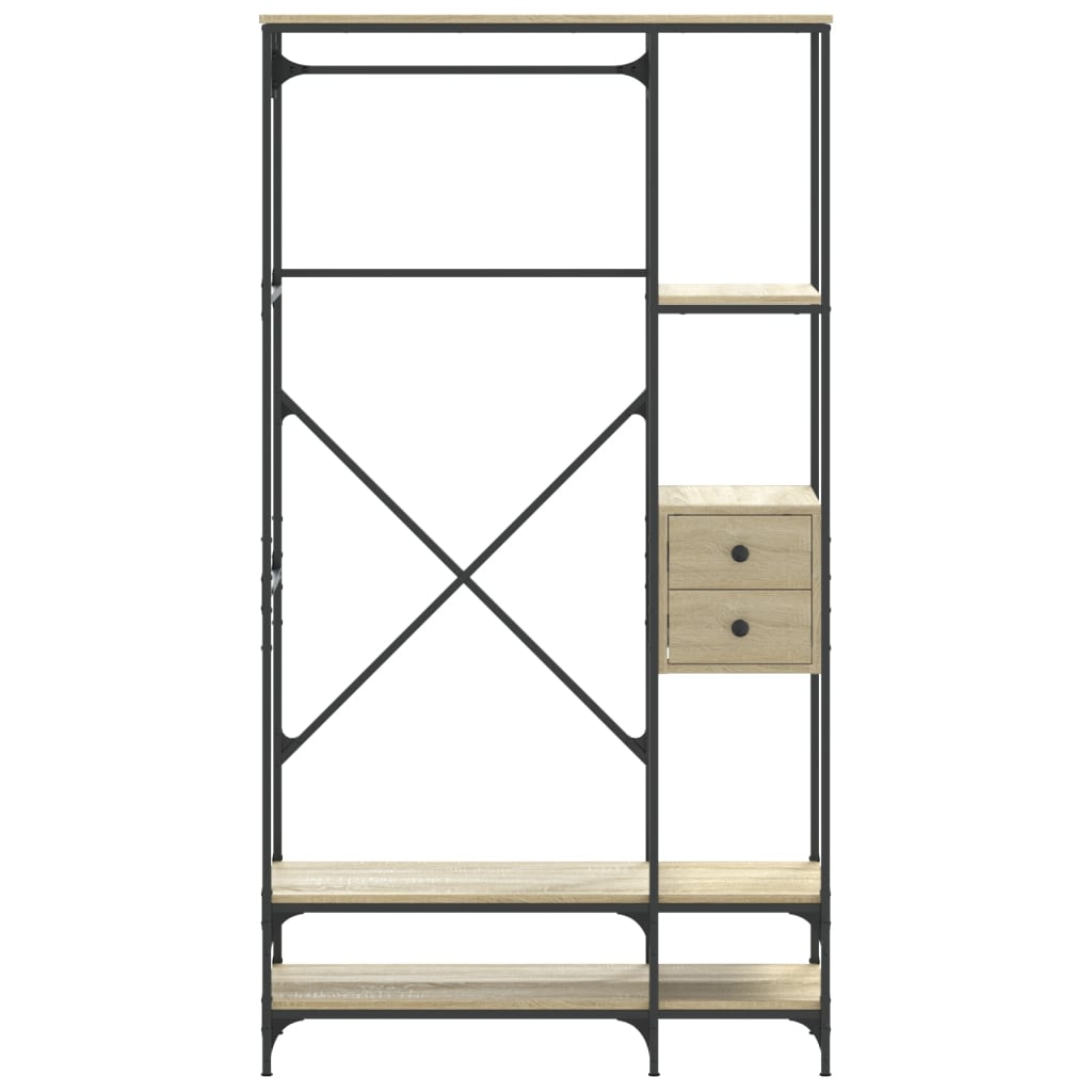 Porte-vêtements avec étagères chêne sonoma bois d'ingénierie - XIOS