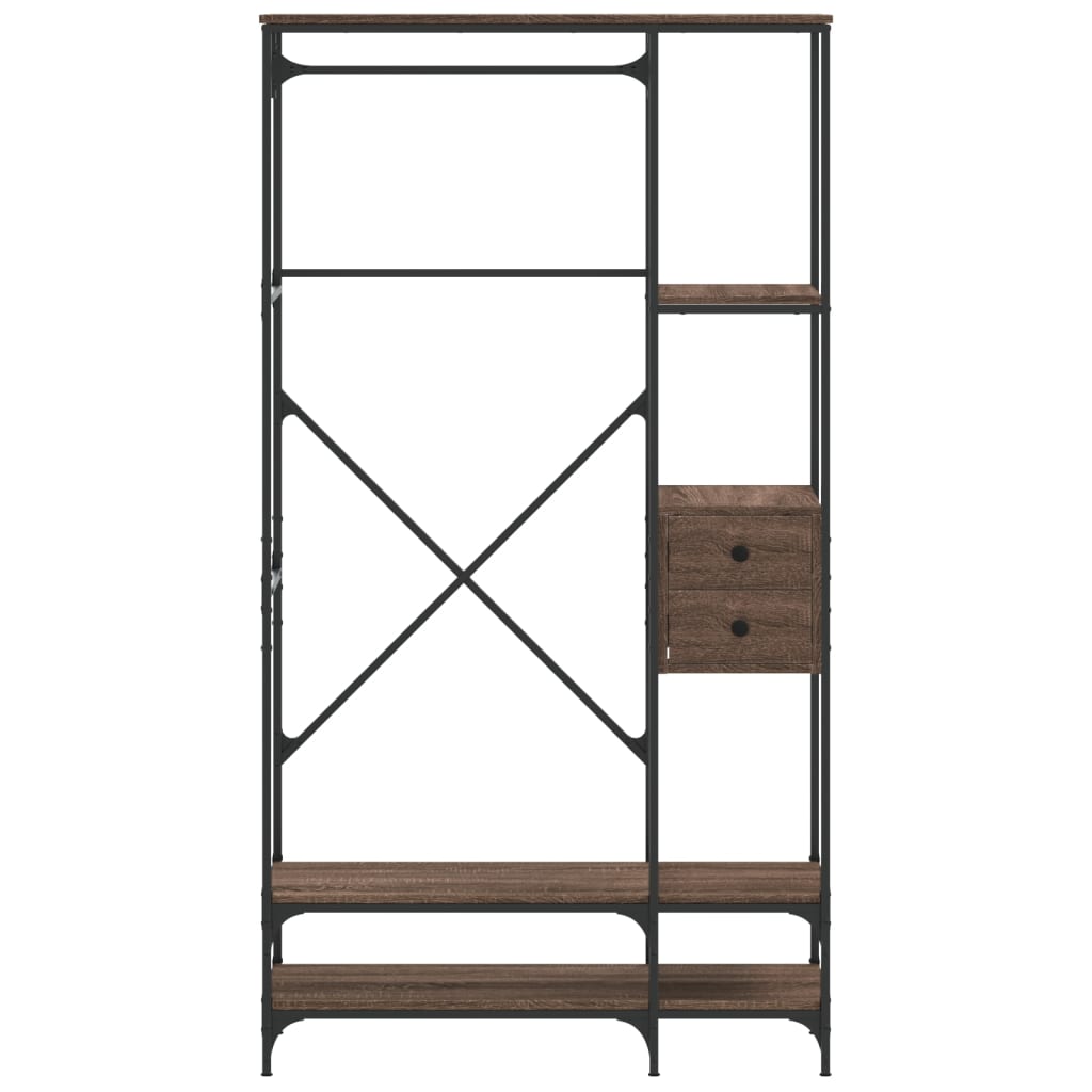 Porte-vêtements avec étagères chêne marron bois d'ingénierie - XIOS