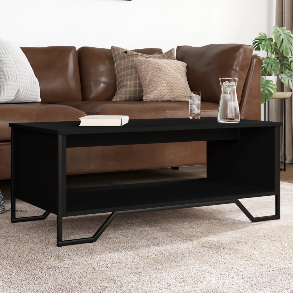 Table basse noir 100x51x40 cm bois d'ingénierie - XIOS