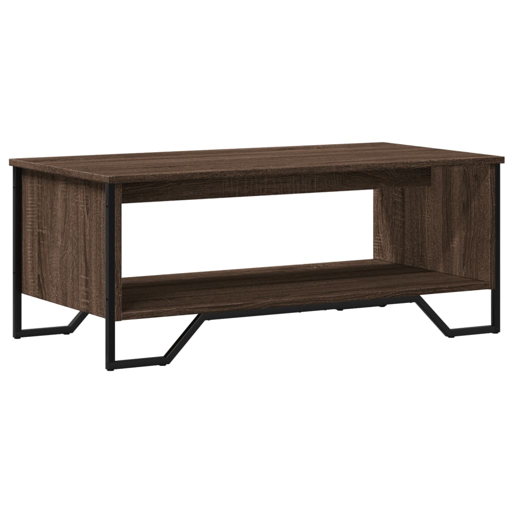 Table basse chêne marron 100x51x40 cm bois d'ingénierie - XIOS