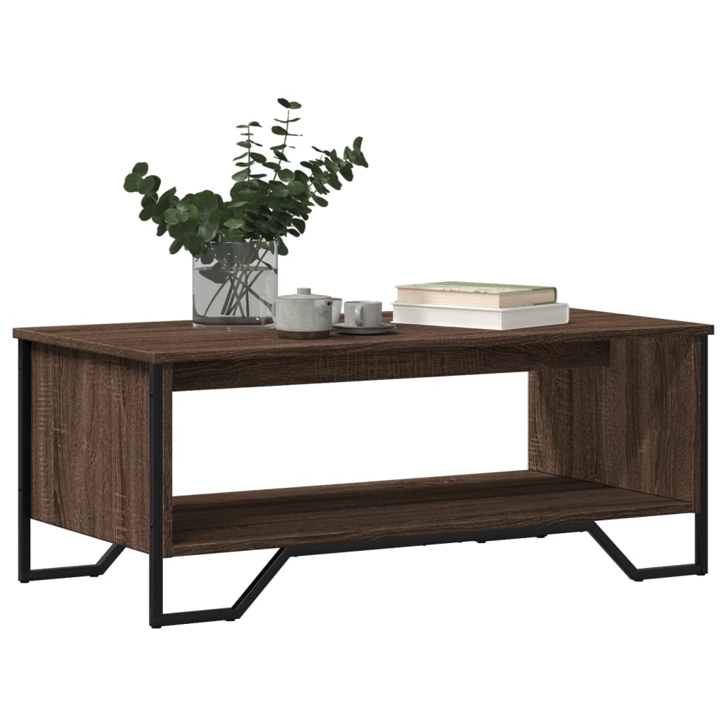 Table basse chêne marron 100x51x40 cm bois d'ingénierie - XIOS