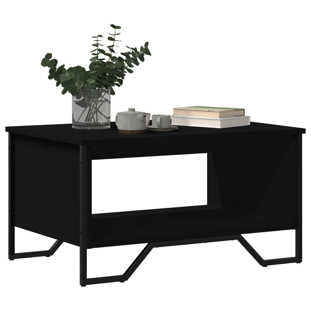 Table basse noir 75x51x40 cm bois d'ingénierie - XIOS