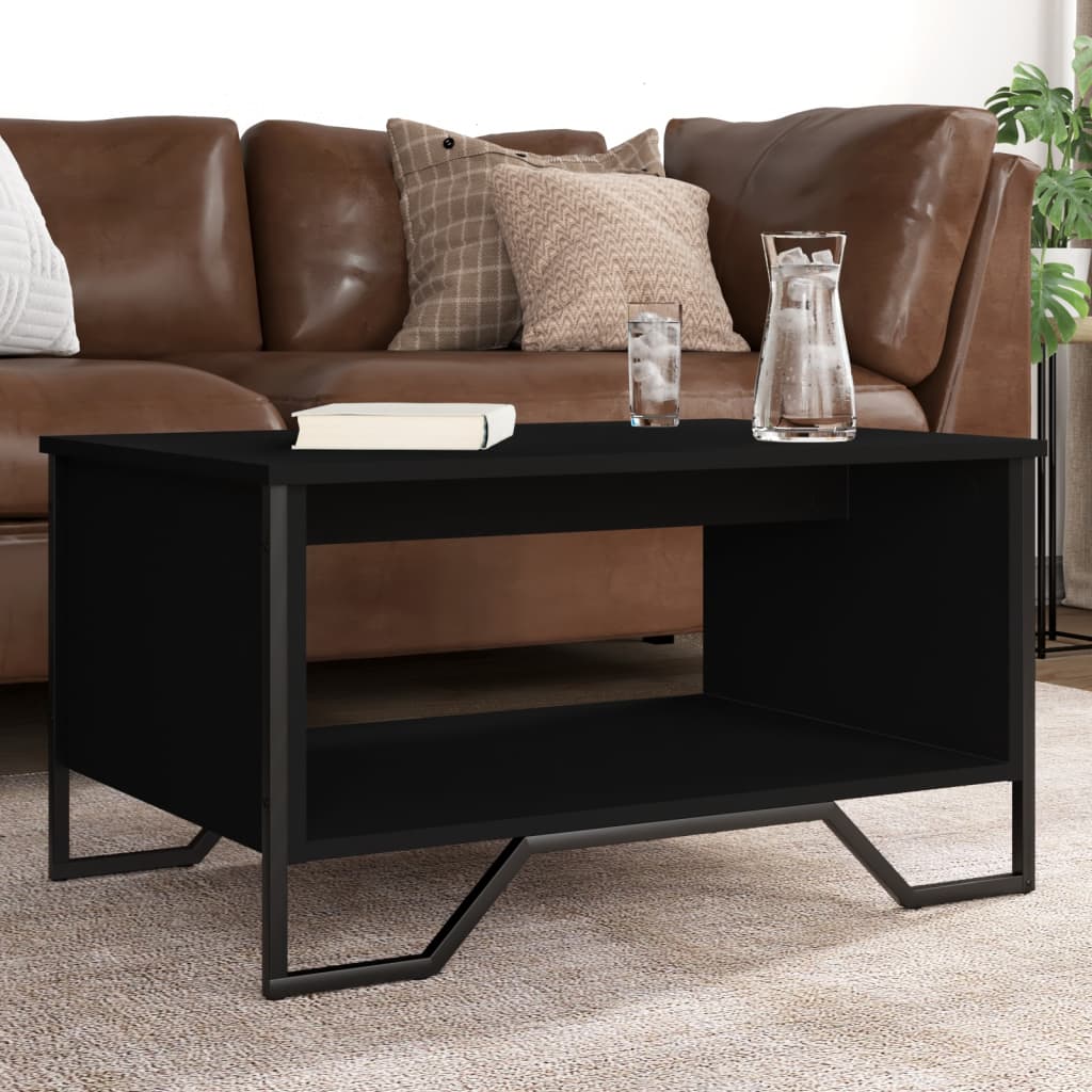 Table basse noir 75x51x40 cm bois d'ingénierie - XIOS