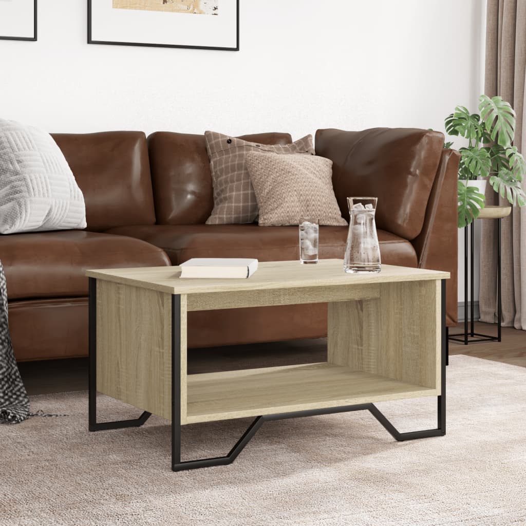 Table basse chêne sonoma 75x51x40 cm bois d'ingénierie - XIOS