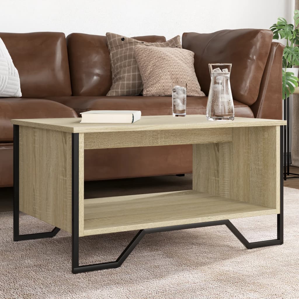 Table basse chêne sonoma 75x51x40 cm bois d'ingénierie - XIOS