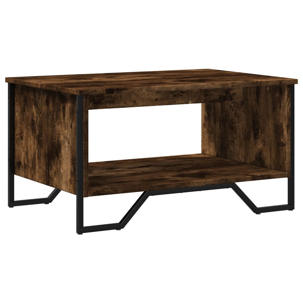 Table basse chêne fumé 75x51x40 cm bois d'ingénierie - XIOS