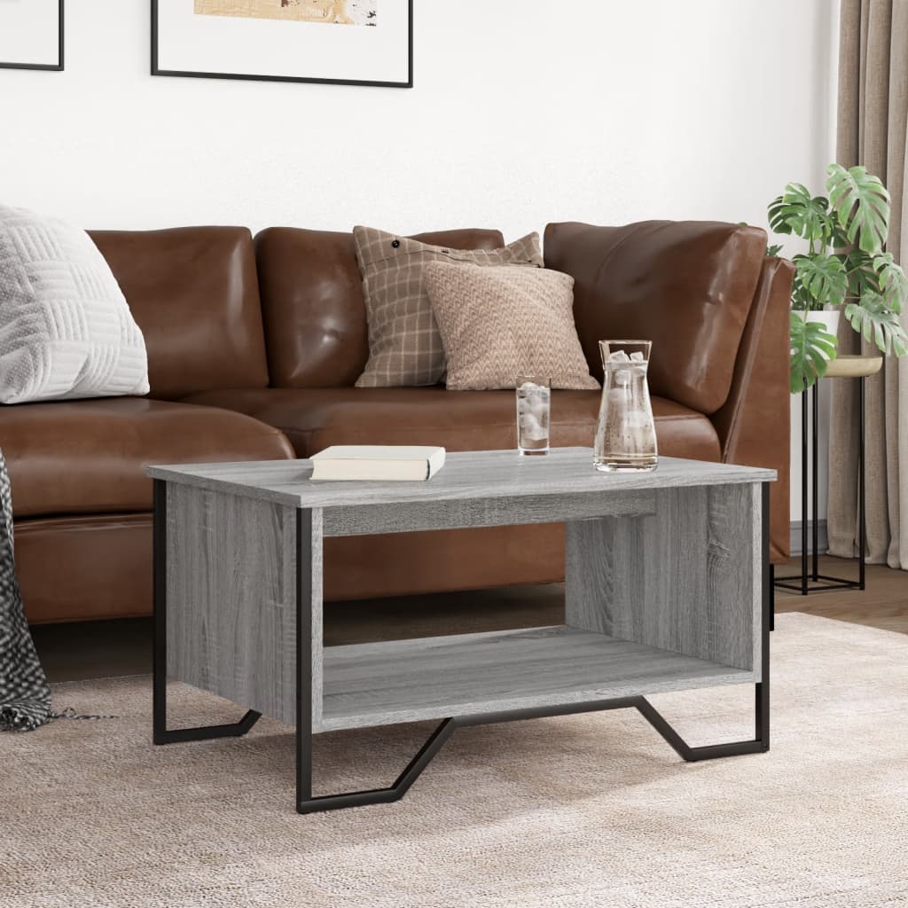 Table basse sonoma gris 75x51x40 cm bois d'ingénierie - XIOS