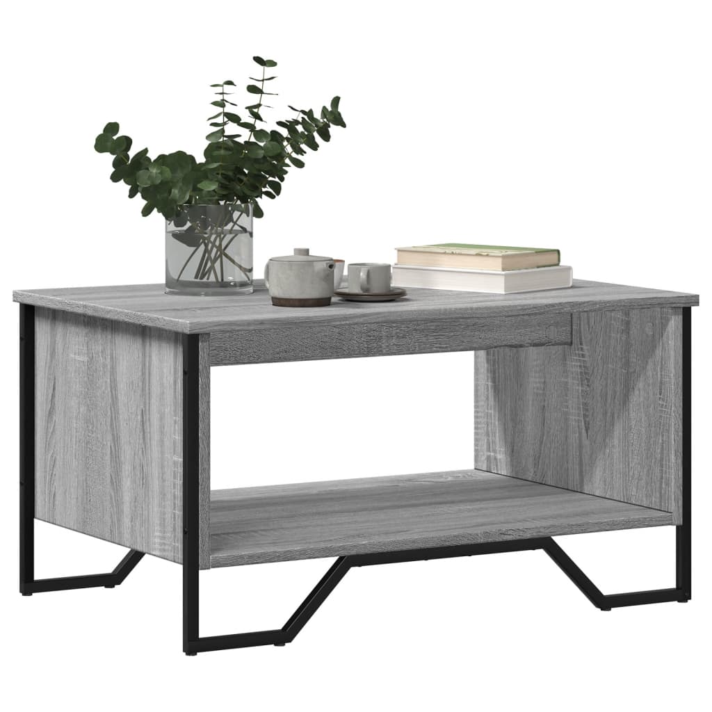 Table basse sonoma gris 75x51x40 cm bois d'ingénierie - XIOS