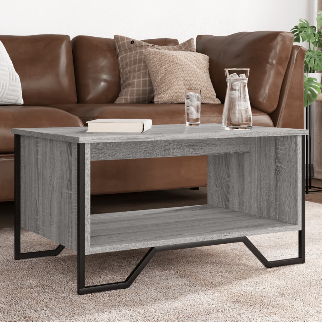 Table basse sonoma gris 75x51x40 cm bois d'ingénierie - XIOS