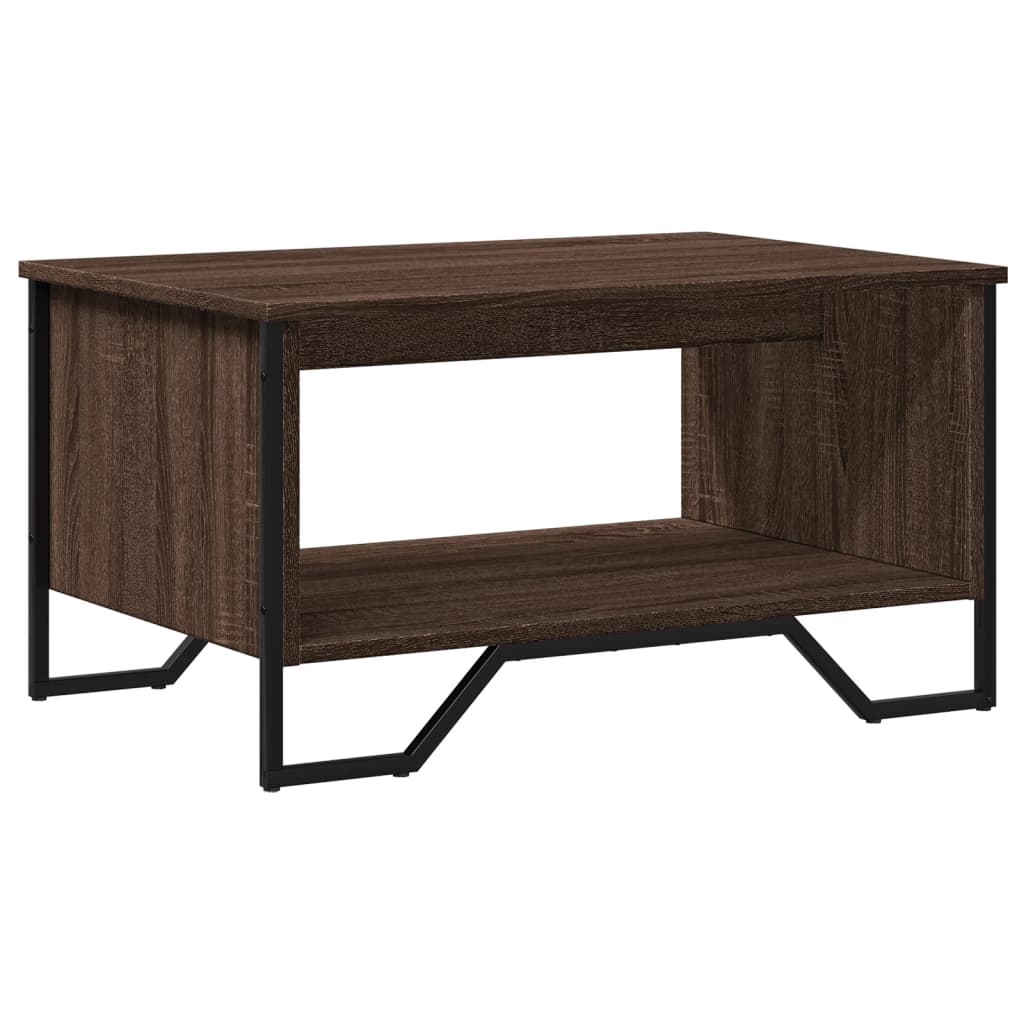 Table basse chêne marron 75x51x40 cm bois d'ingénierie - XIOS