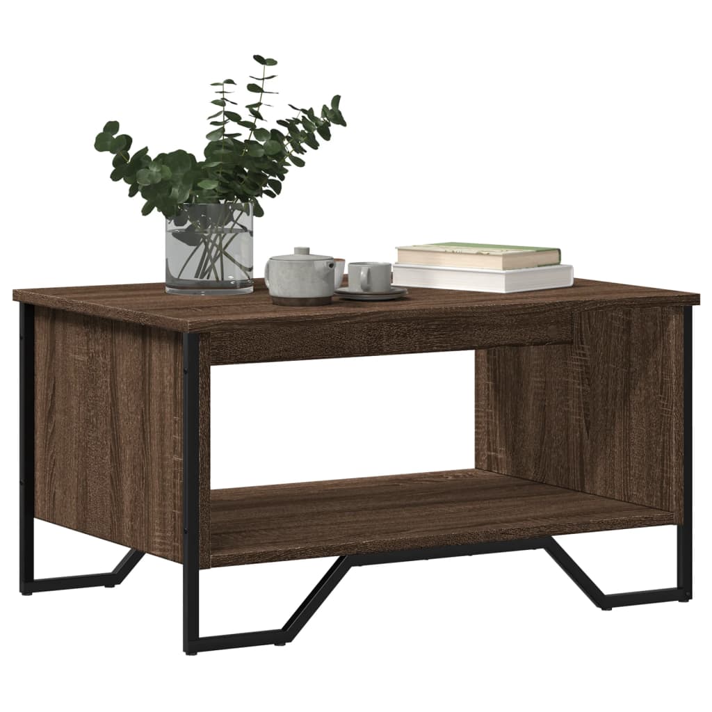 Table basse chêne marron 75x51x40 cm bois d'ingénierie - XIOS